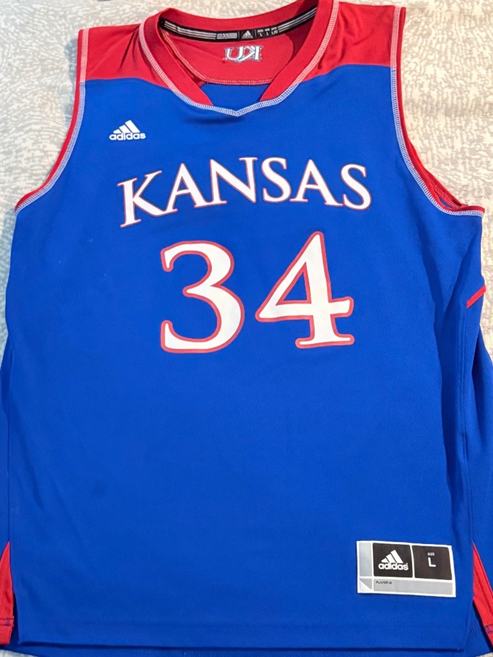 Adidas Kansas Jayhawks Basketball Jersey #34 Men’s Large